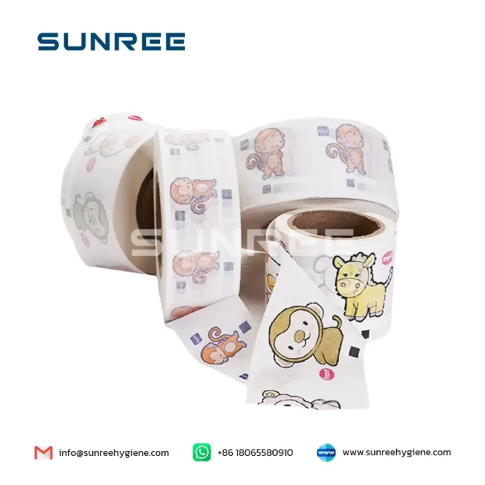 printed tissue frontal tape for baby pants